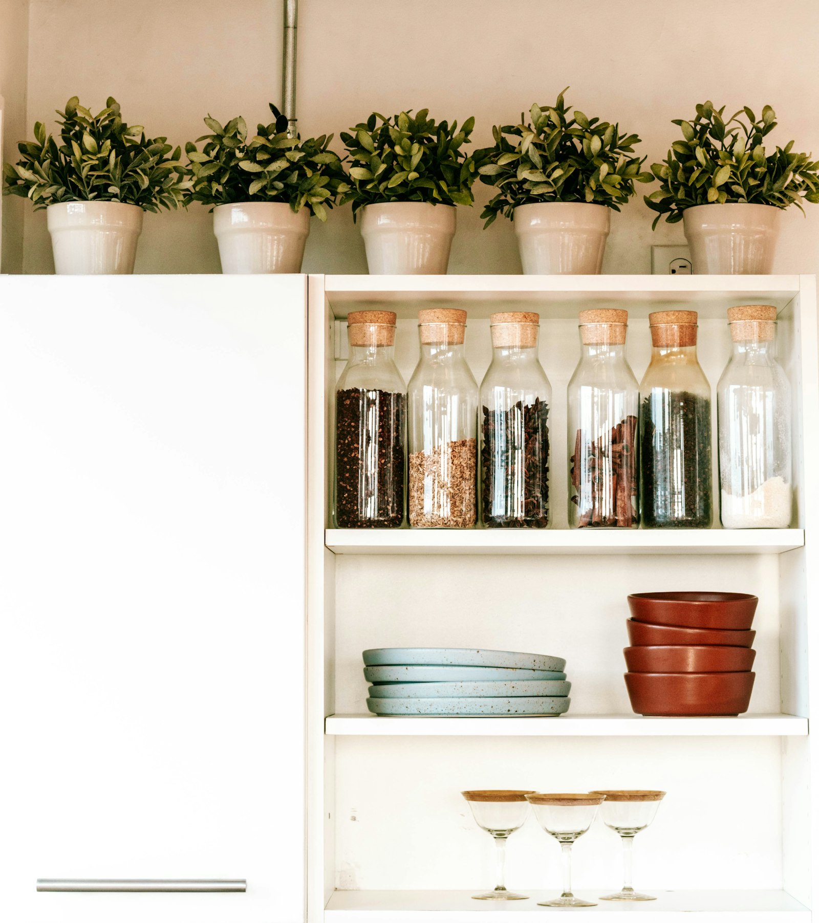 Styled open shelf